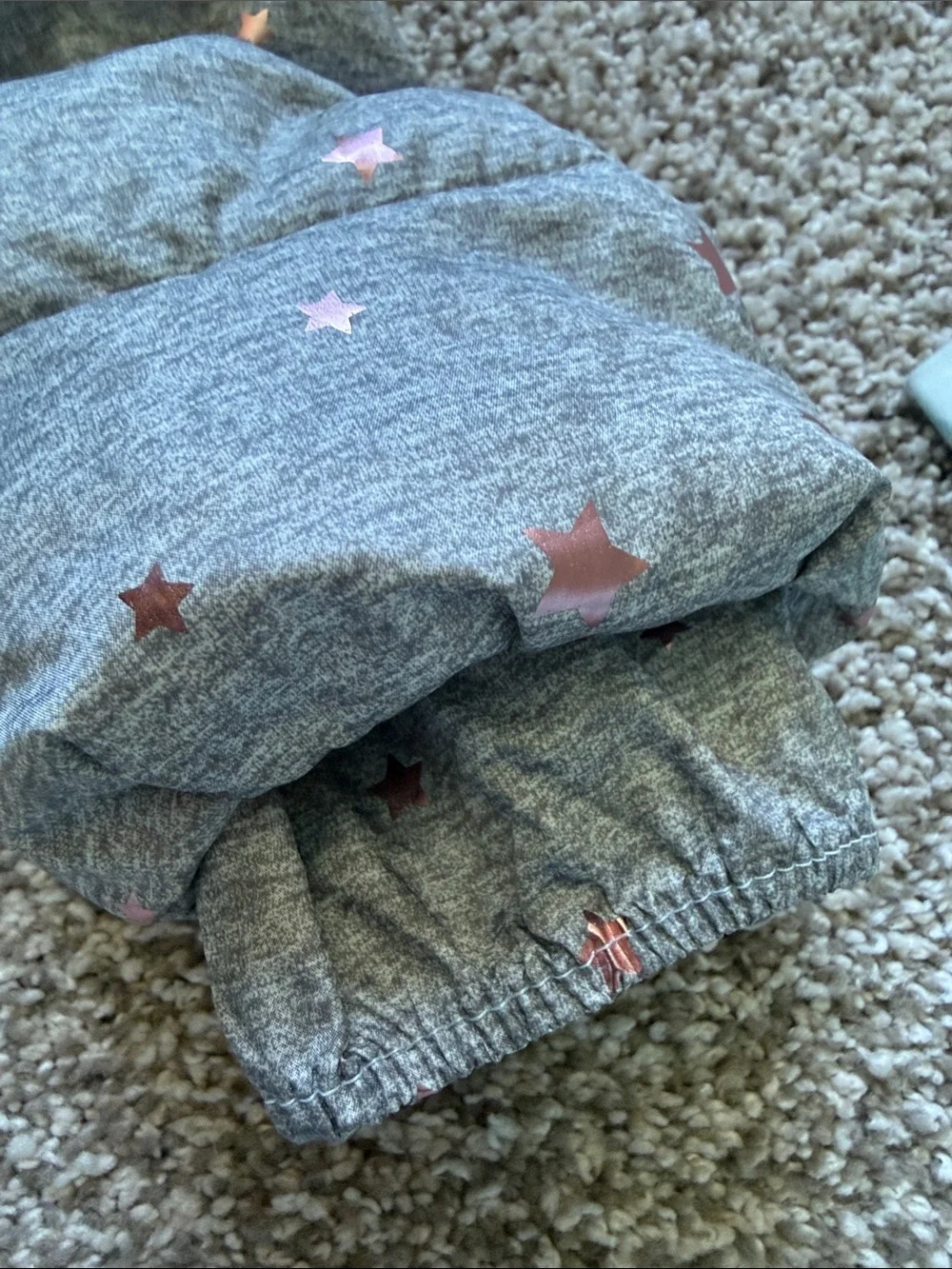 Baby GAP 🩶GRAY WITH ROSE-GOLD STAR ACCENTS🩶 3 YRS TODDLER PUFFER COAT 🌟EUC🌟